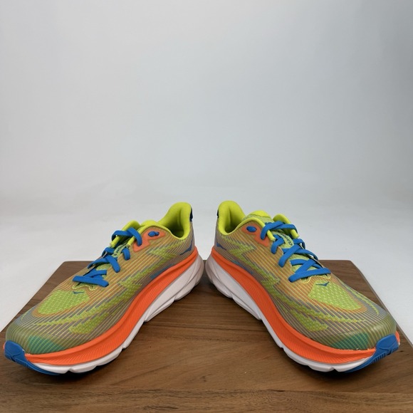 New Big Kids Hoka One One Clifton 9 Green Athletic Running Sneakers Shoes Size 7 - Picture 5 of 8